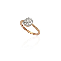 Diamond Octagon Sun Flower Ring (14K).