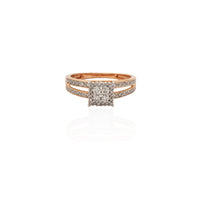 Diamond Square Engagement Ring (14K).