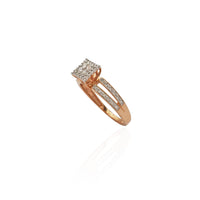 Diamond Square Engagement Ring (14K).