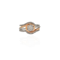 Two-tone Three-Piece Set Diamond Rose Ring (14K).
