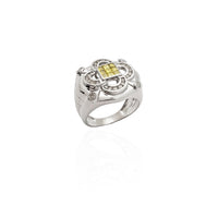Mens Diamond Floral Interior Ring (14K)