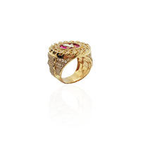 Cuban Link Eagle Emblem Ring (14K)