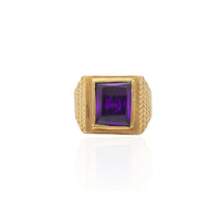Emerald-Cut Purple Stone Ring (14K)