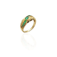 Rope Motif Emerald Eye of the Storm Ring (18K)