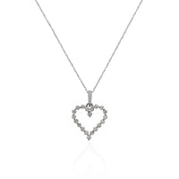 Diamond Heart Pendant Necklace (14K).