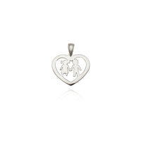 Polished Heart Girl & Boy Pendant (Silver) New York Popular Jewelry