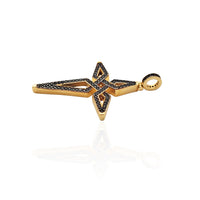 Black Stones Infinity Cross Pendant (14K).