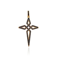 Black Stones Infinity Cross Pendant (14K).