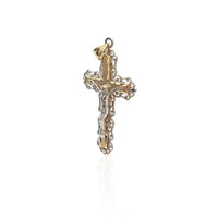 Two-Tone Crucifix Cross Pendant (14K).
