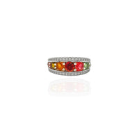 Elegant Multi-color CZ Ring (Silver)