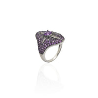 Purple Starburst CZ Ring (Silver).