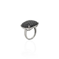 Stygian Black Cocktail Ring (Silver)