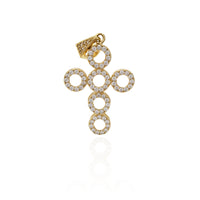 Cross Circle Style CZ Pendant (10K).