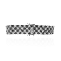 Black & White Checkered Tennis Bracelet (Silver)