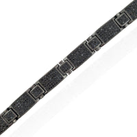 Black Ice Bar-Link Bracelet (Silver)
