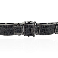 Black Ice Bar-Link Bracelet (Silver)