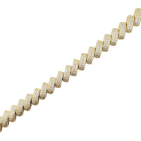 Zig Zag CZ Bracelet (Silver).