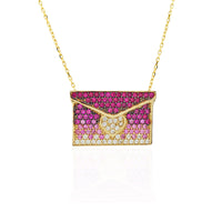 Engravable Hot Pink Purse Handbag Necklace (14K)