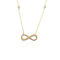 Infinity CZ Pendant Necklace (14K).