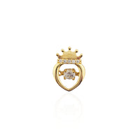 Heart Crown CZ Pendant Necklace (14K).