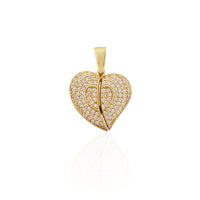 Open Heart CZ Pendant (14K).