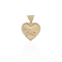 Diamond Cut Infinity Heart CZ Pendant (14K).