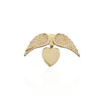 Wings Heart CZ Pendant (14K)