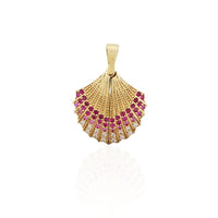 Clamshell Heart CZ Pendant (14K).