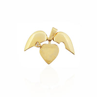 Double Open Heart CZ Pendant (14K).