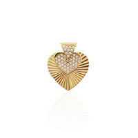 Double Heart CZ Pendant (14K).