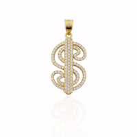 American Dollar Sign CZ Pendant (10K).