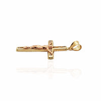 Two-tone Crucifix CZ Pendant (14K)