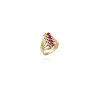 Layered Red Stone Gypsy Ring (14K) Popular Jewelry New York