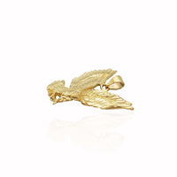 Diamond-Cut Swooping Eagle Pendant (14K)
