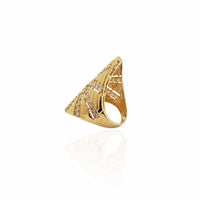 Elegant Long Finger CZ Ring (14K).
