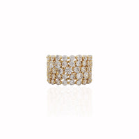 Karossed Cocktail CZ Ring (14K).