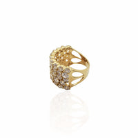 Karossed Cocktail CZ Ring (14K).