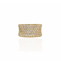 Iced-Out Concave Wheel Ring (14K)