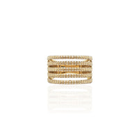 Stoneset Quintuple Line Cocktail Ring (14K)