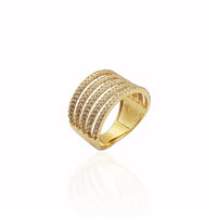 Stoneset Quintuple Line Cocktail Ring (14K)