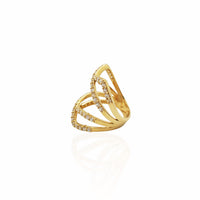 Stoneset Mirrored Eights Ring (14K)