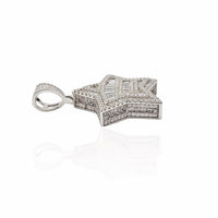 Iced-Out Double-Perimeter Star Pendant (Silver)