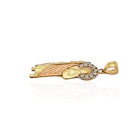 Tri-Color Saint Jude CZ Pendant (14K)