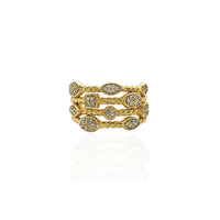 Diamond "Layered Ropes" Cocktail Ring (18K)