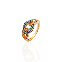 Interlocking Eye Loop Diamond Cocktail Ring (10K)