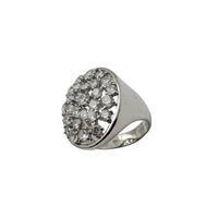 Oval Cluster Zirconia Lady Ring (Silver)