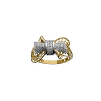 Zirconia Textured Bowtie Ring (14K)