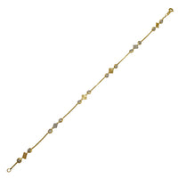 Zirconia Bezel & Fluted Rhombus Anklet Link (14K)