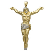 Lightweight Textured Jesus Crucified Pendant (14K)