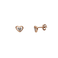 Outlined Heart Stud Earrings (14K)